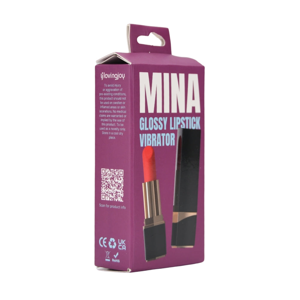 Mina Glossy Lipstick Vibrator – Waterproof Small Lipstick Discreet Vibrator with Silicone Tip and USB Rechargeable BULLETS