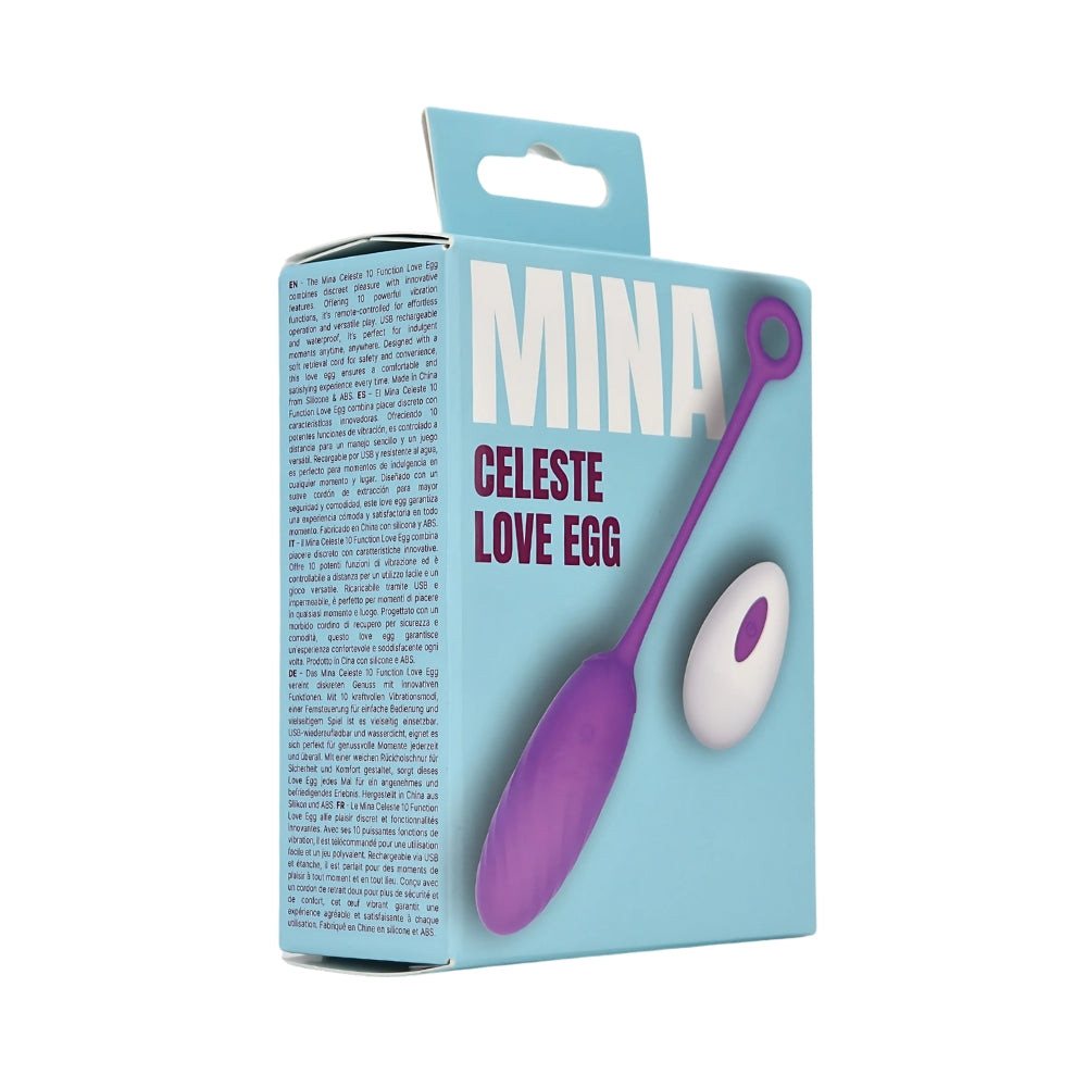 Mina Celeste 10 Function Waterproof Remote-Controlled Love Egg Vibrator – USB Rechargeable Silicone Vibrator Remote Control
