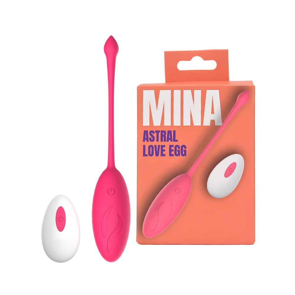 Mina Astral (Pink) – Waterproof Remote-Controlled Silicone Vibrating Love Egg with 10 Functions > Sex Toys For Ladies > Vibrating Eggs