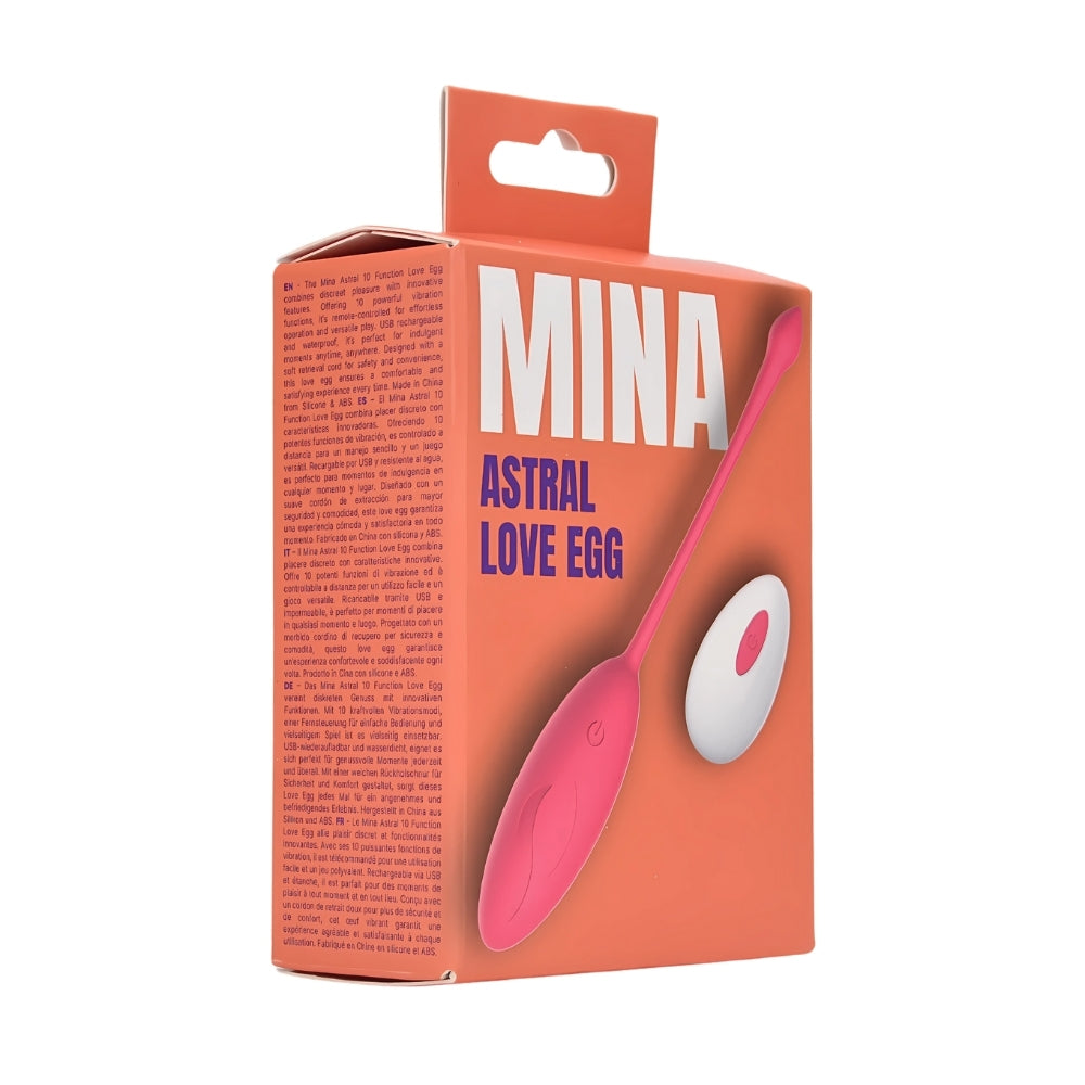 Mina Astral (Pink) – Waterproof Remote-Controlled Silicone Vibrating Love Egg with 10 Functions > Sex Toys For Ladies > Vibrating Eggs
