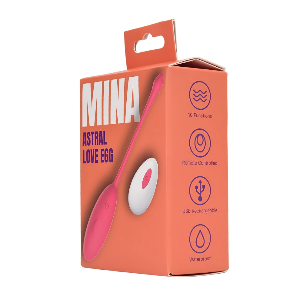 Mina Astral (Pink) – Waterproof Remote-Controlled Silicone Vibrating Love Egg with 10 Functions > Sex Toys For Ladies > Vibrating Eggs