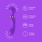Loving Joy Dual Ended Wand Vibrator – Silicone USB Rechargeable Vibrator 8.5 Inches Length > Sex Toys > Massage Wands