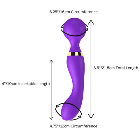 Loving Joy Dual Ended Wand Vibrator – Silicone USB Rechargeable Vibrator 8.5 Inches Length VIBRATORS