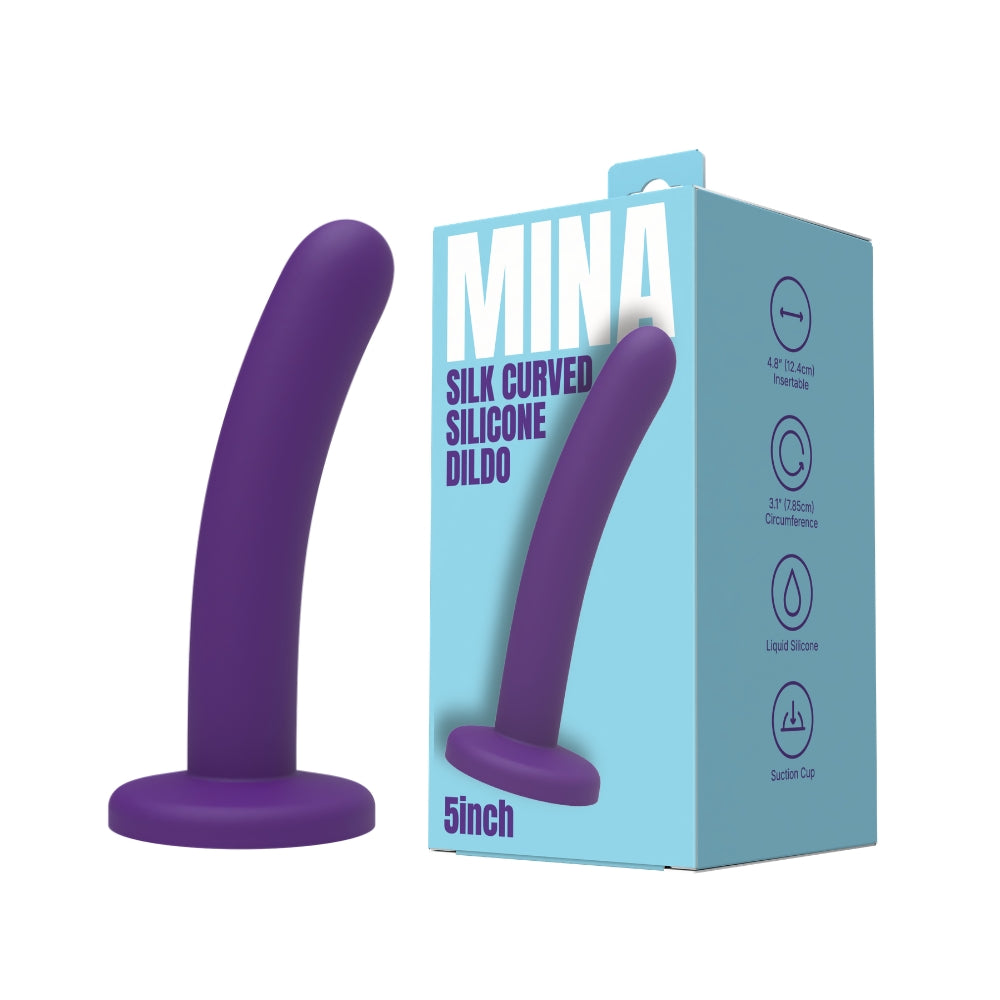 Mina Silk Curved Liquid Silicone Dildo – 5 Inch Suction Base > Dildos > Neutral Dildos