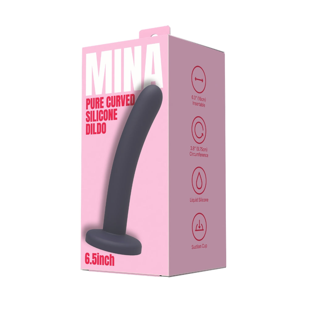 Mina Pure – 6.5 Inch Curved Silicone With Suction Cup Dildo > Dildos > Neutral Dildos
