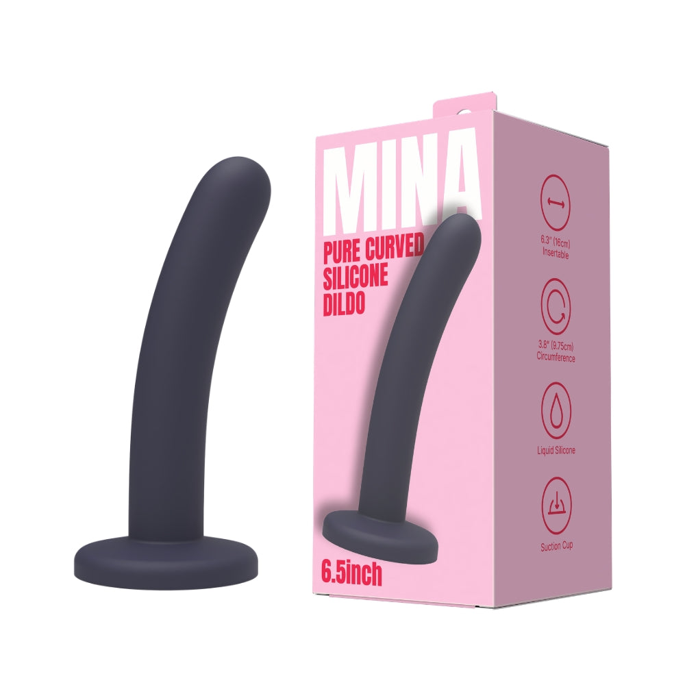 Mina Pure – 6.5 Inch Curved Silicone With Suction Cup Dildo > Dildos > Neutral Dildos