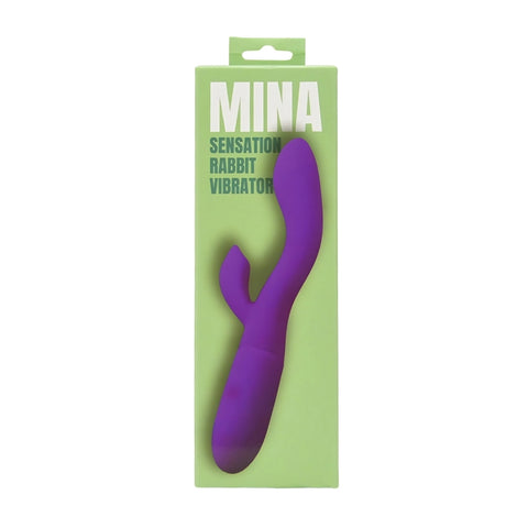 Mina Sensation (Waterproof) Rabbit Vibrator – USB Rechargeable Silicone Vibrator with 10 Function Modes and 4.15 Inch Insertable Length VIBRATORS-RABBIT