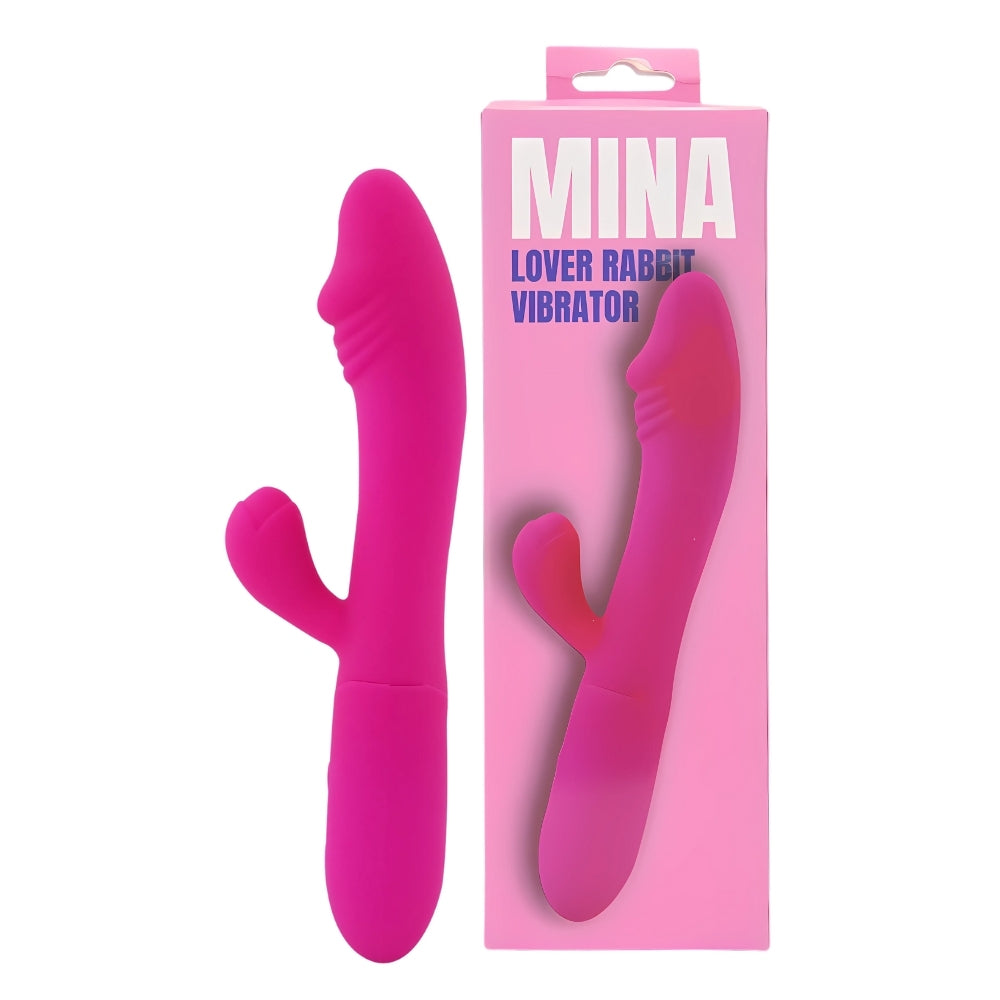 Mina Lover Rabbit Vibrator – Waterproof USB Rechargeable Silicone Vibrator 3.5 Inch Insertable Length 1.25 Inch Diameter VIBRATORS-RABBIT