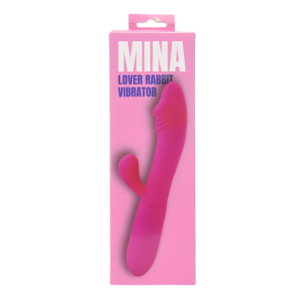 Mina Lover Rabbit Vibrator – Waterproof USB Rechargeable Silicone Vibrator 3.5 Inch Insertable Length 1.25 Inch Diameter VIBRATORS-RABBIT