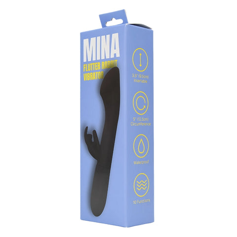 Mina Flutter (Waterproof, USB Rechargeable) 3.5 Inch Insertable Rabbit Vibrator – 1.57 Inch Diameter VIBRATORS-RABBIT