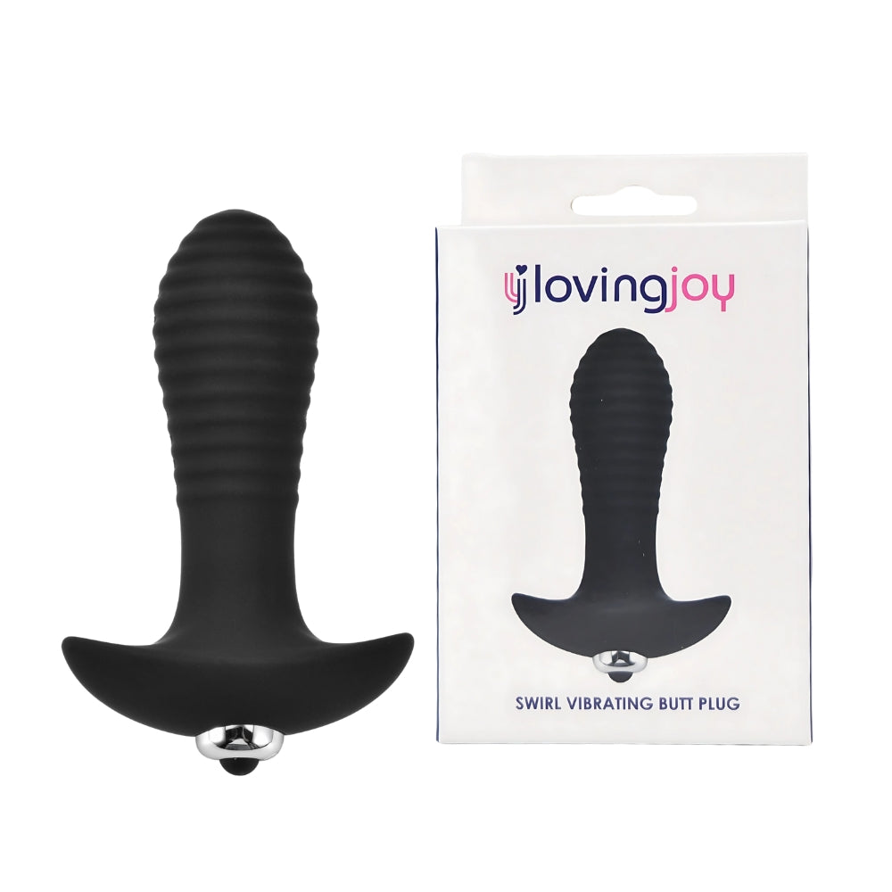 Loving Joy Swirl (Black) – 7 Function Vibrating Butt Plug Butt Plugs - Vibrating
