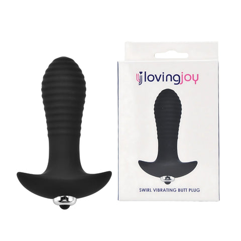 Loving Joy Swirl (Black) – 7 Function Vibrating Butt Plug Butt Plugs - Vibrating