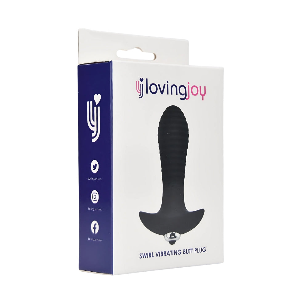 Loving Joy Swirl (Black) – 7 Function Vibrating Butt Plug Butt Plugs - Vibrating