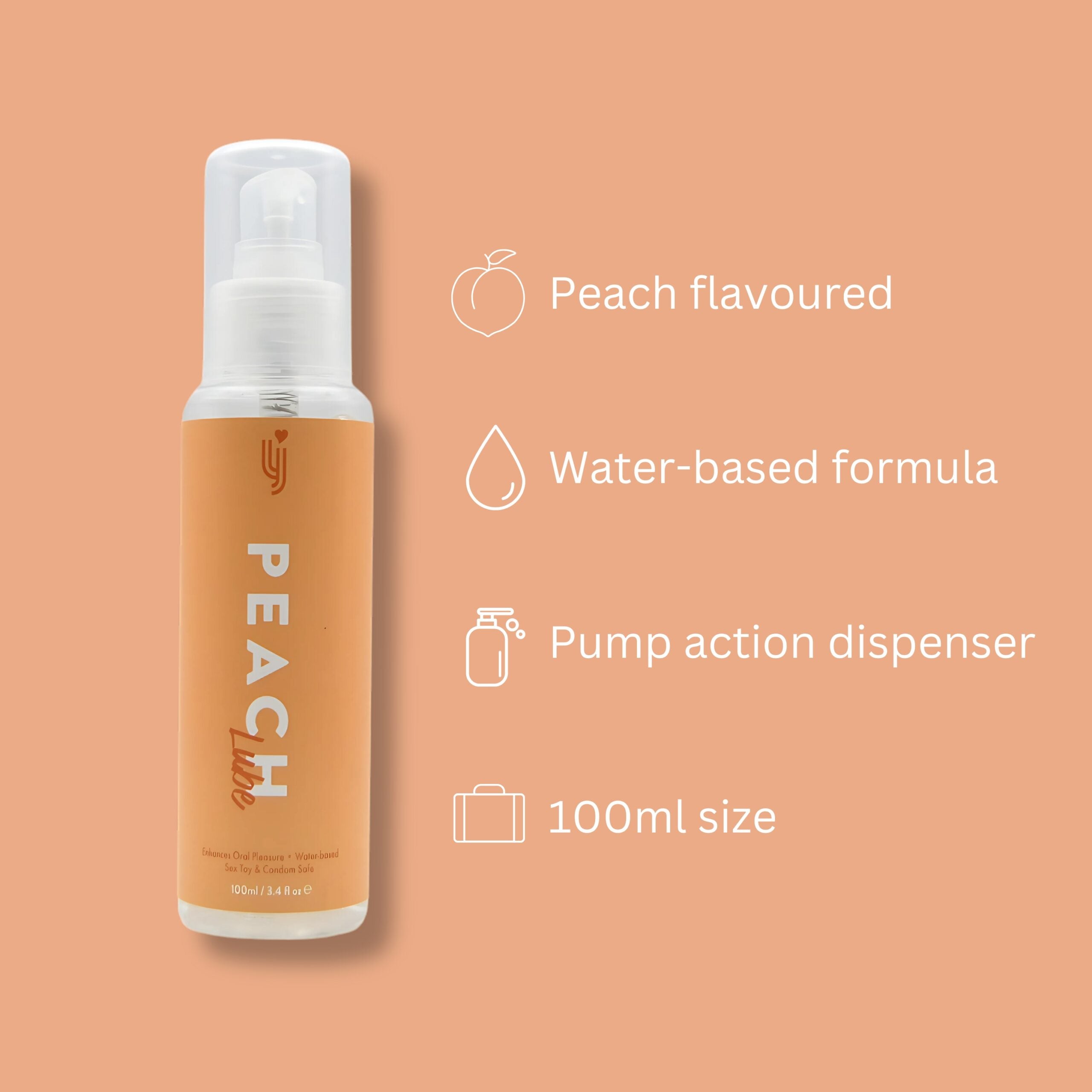 Loving Joy Peach Flavoured Water-Based Lubricant 100ml – Sugar-Free Toy Safe Lubricant Flavoured Lube