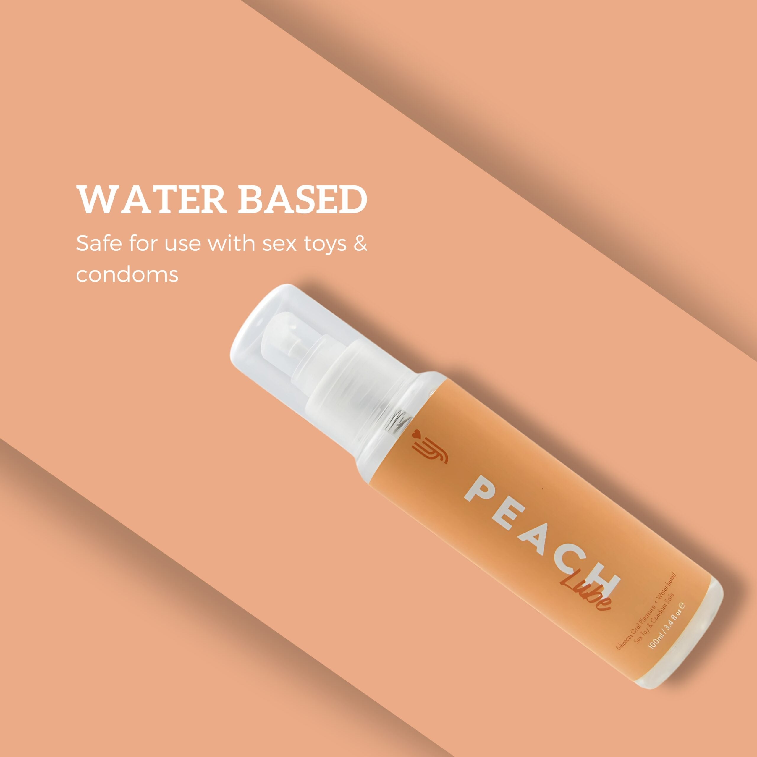 Loving Joy Peach Flavoured Water-Based Lubricant 100ml – Sugar-Free Toy Safe Lubricant Flavoured Lube