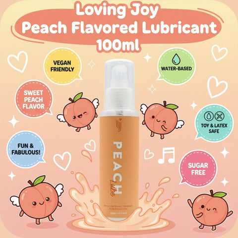 Loving Joy Peach Flavoured Water-Based Lubricant 100ml – Sugar-Free Toy Safe Lubricant Flavoured Lube