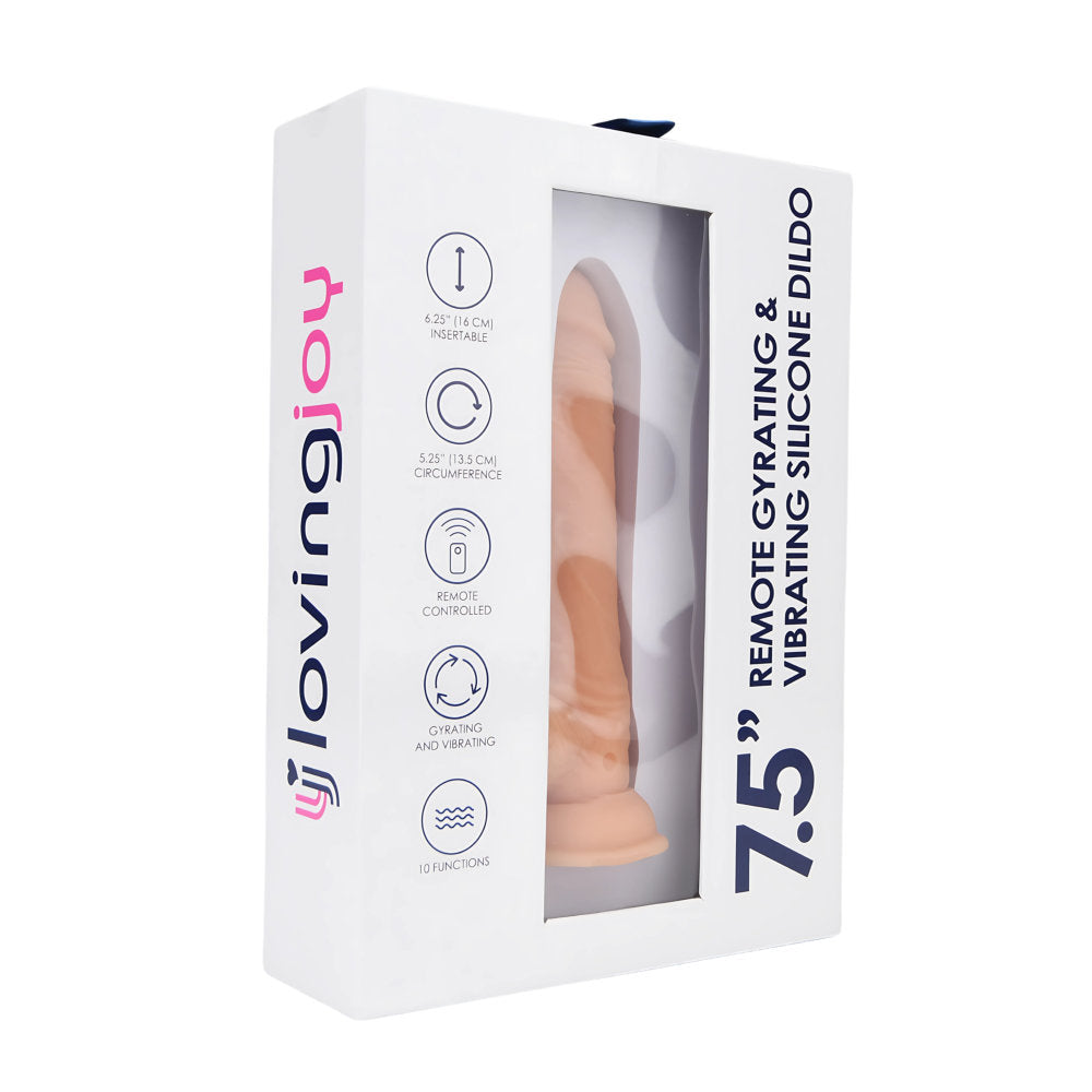 Loving Joy 7.5 Inch Remote-Controlled Thrusting and Vibrating Silicone Dildo – Rechargeable > Dildos > Thrusting Dildos