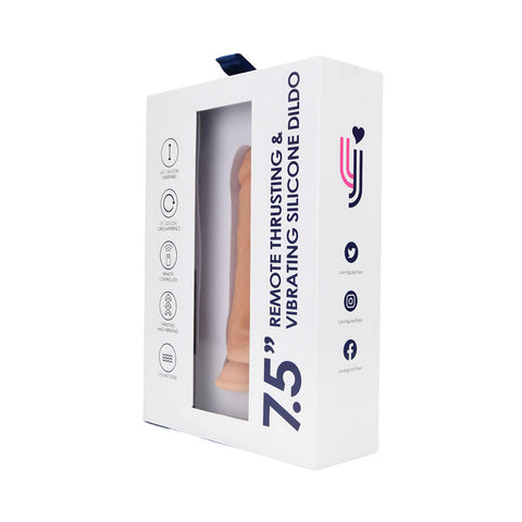 Loving Joy 7.5 Inch Remote-Controlled Gyrating and Vibrating Silicone Dildo – Rechargeable Silicone Dildo DONGS Thrusting