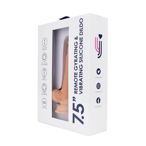 Loving Joy 7.5 Inch Remote-Controlled Thrusting and Vibrating Silicone Dildo – Rechargeable Silicone Dildo DONGS Thrusting