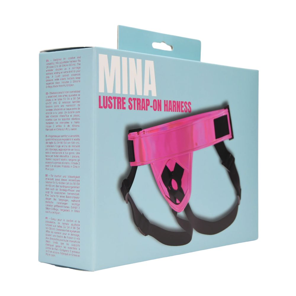 Mina Lustre (Shiny Pink) Adjustable Strap-On Harness – Strap-On Harness > Dildos > Strap On Harnesses