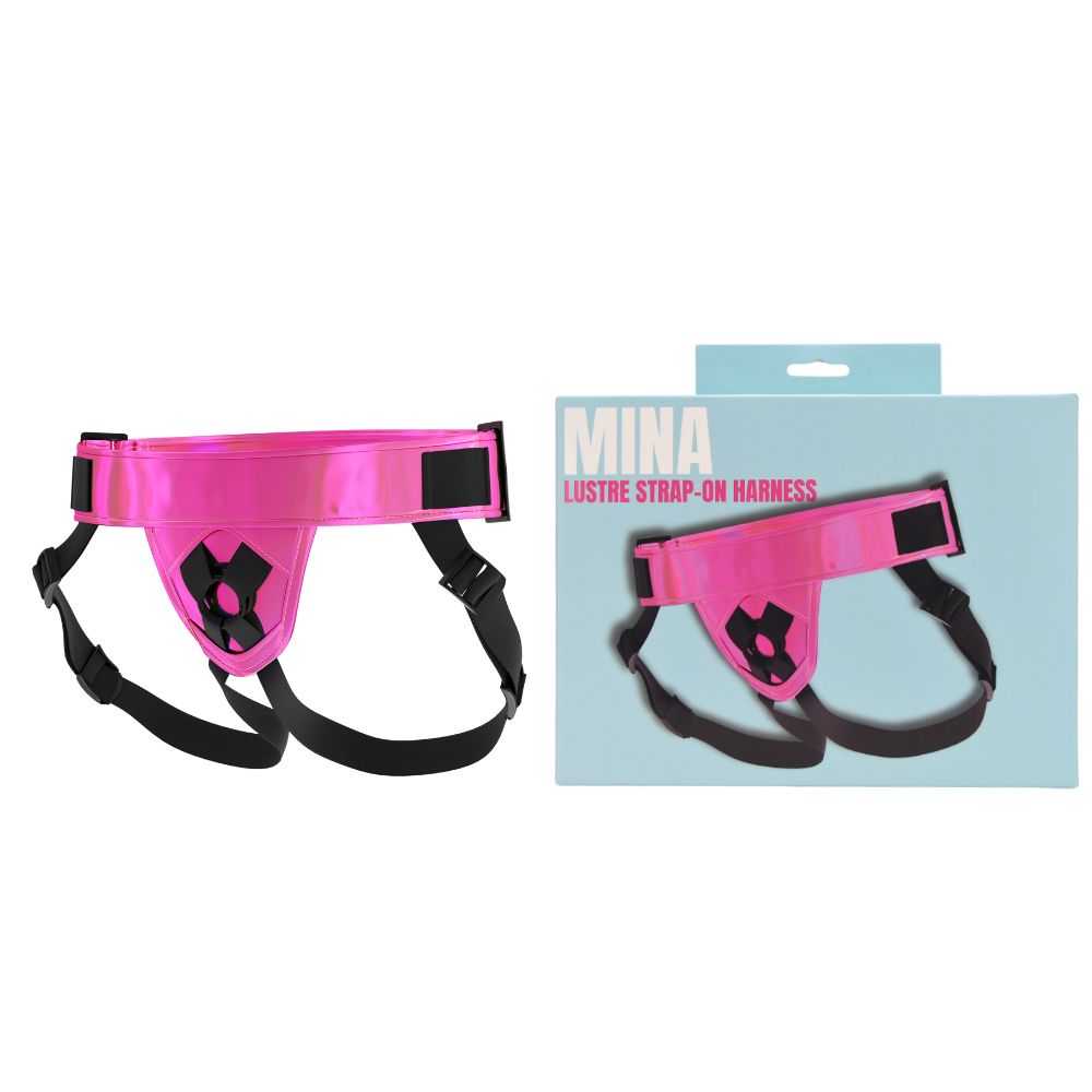 Mina Lustre (Shiny Pink) Adjustable Strap-On Harness – Strap-On Harness Harnesses & Strap-Ons