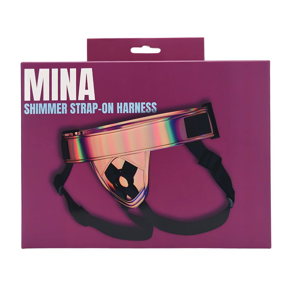 Mina Shimmer (Holographic) Adjustable Strap-On Harness – Elastic Holders Strap-On Harness Harnesses & Strap-Ons