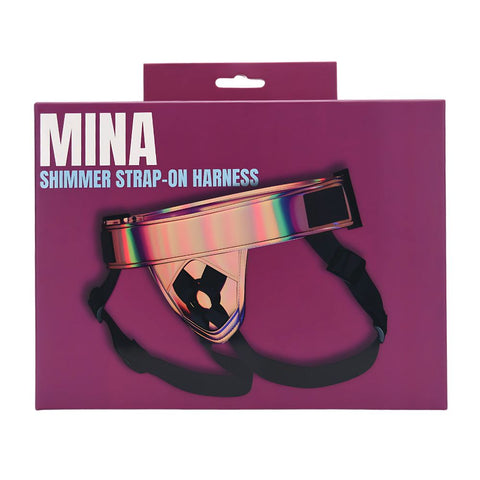 Mina Shimmer (Holographic) Adjustable Strap-On Harness – Elastic Holders Strap-On Harness Harnesses & Strap-Ons