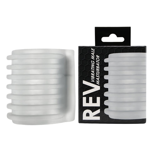 Rev-Sleeves Vibrating Male Masturbator – Textured Sleeve with 10-Speed Removable Bullet Vibrator Strokers - Vibrating
