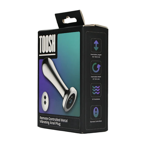 Toosh Remote Controlled Metal Vibrating Anal Plug – Remote-Controlled Metal Anal Plug Butt Plugs - Vibrating