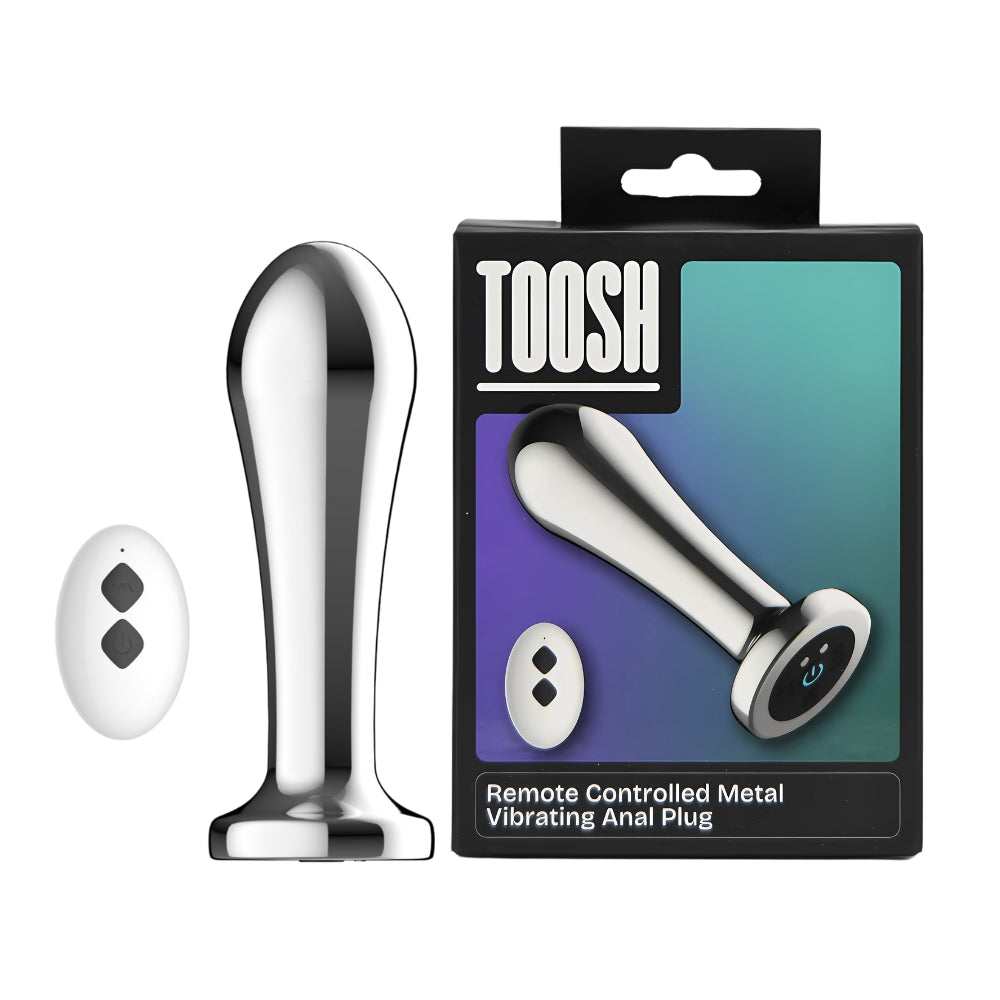 Toosh Remote Controlled Metal Vibrating Anal Plug – Remote-Controlled Metal Anal Plug Butt Plugs - Vibrating