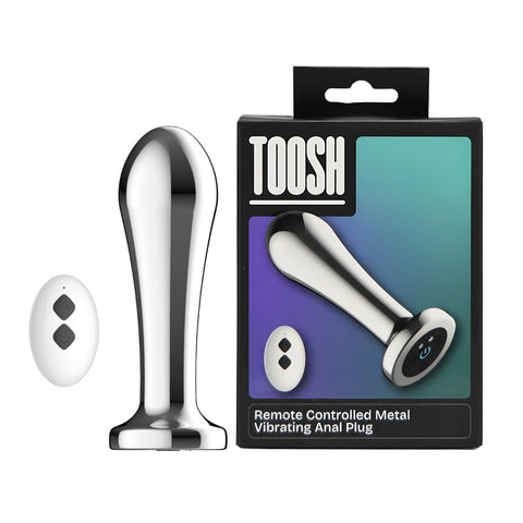 Toosh Remote Controlled Metal Vibrating Anal Plug – Remote-Controlled Metal Anal Plug Butt Plugs - Vibrating