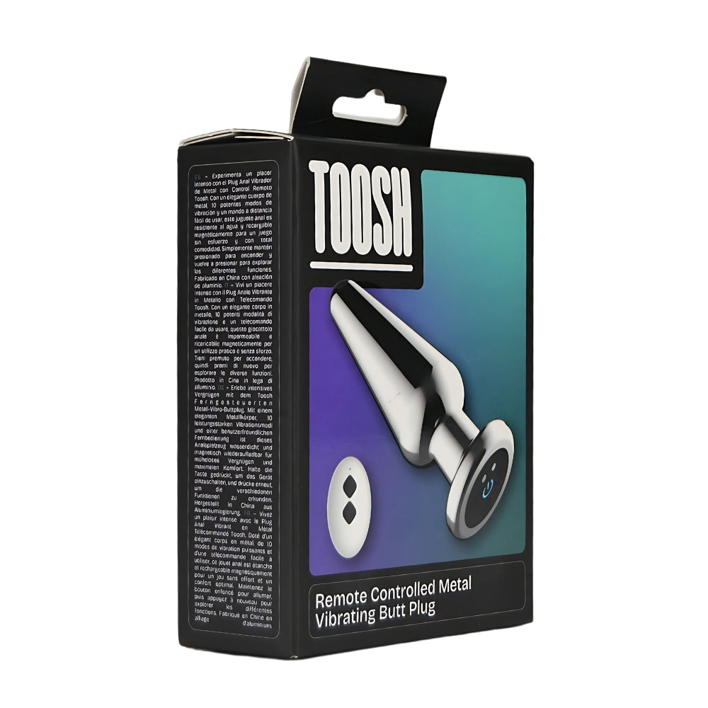 Toosh Remote Controlled Metal Vibrating Butt Plug – Remote-Controlled Metal Butt Plug > Anal Range > Vibrating Butt Plugs