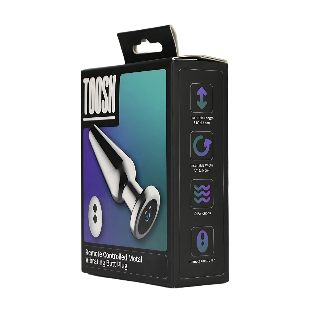 Toosh Remote Controlled Metal Vibrating Butt Plug – Remote-Controlled Metal Butt Plug > Anal Range > Vibrating Butt Plugs