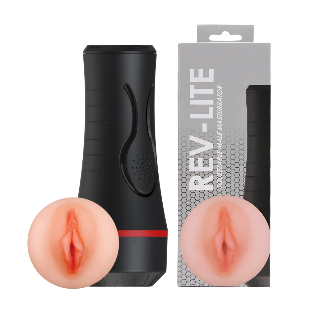 Rev-Lite Squeezable Male Masturbator (7 Inch Insertable Length) – Textured Squeezable Masturbator > Sex Toys For Men > Masturbators > Manual