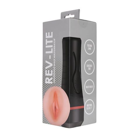 Rev-Lite Squeezable Male Masturbator (7 Inch Insertable Length) – Textured Squeezable Masturbator Strokers - Manual