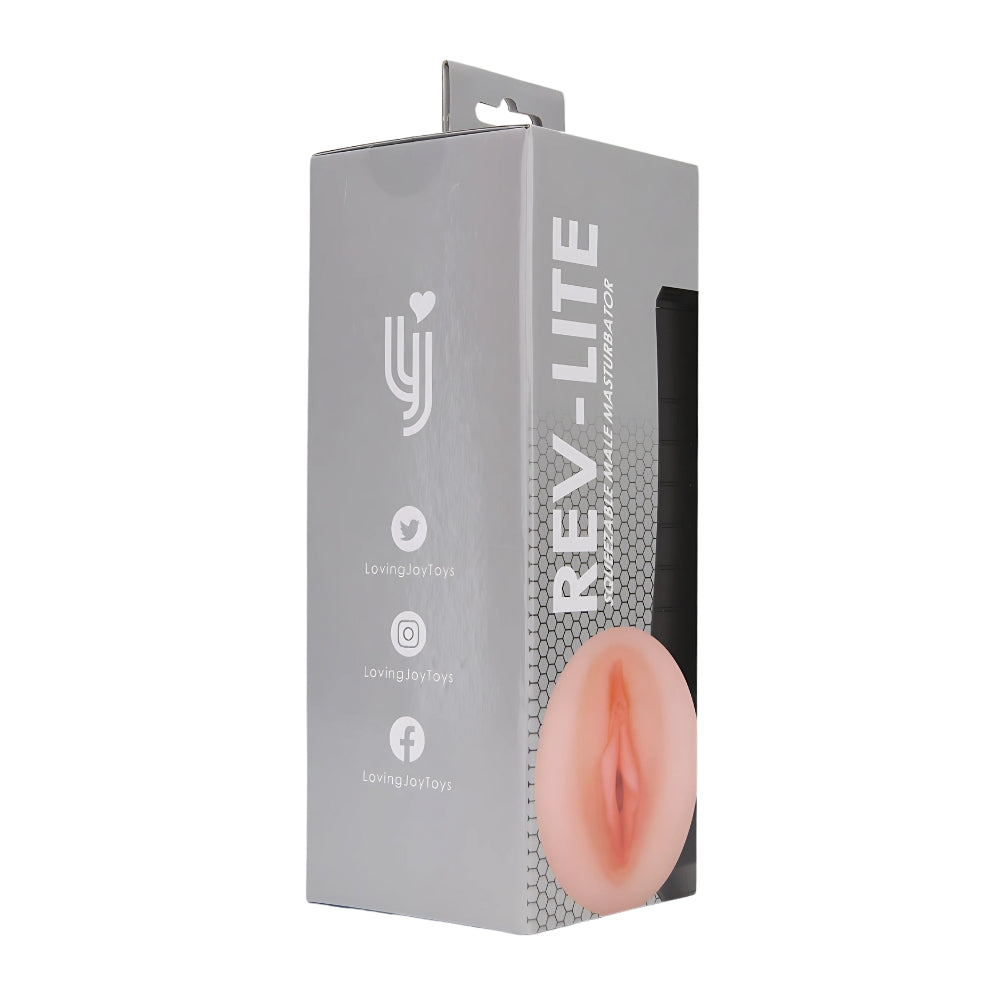 Rev-Lite Squeezable Male Masturbator (7 Inch Insertable Length) – Textured Squeezable Masturbator > Sex Toys For Men > Masturbators > Manual