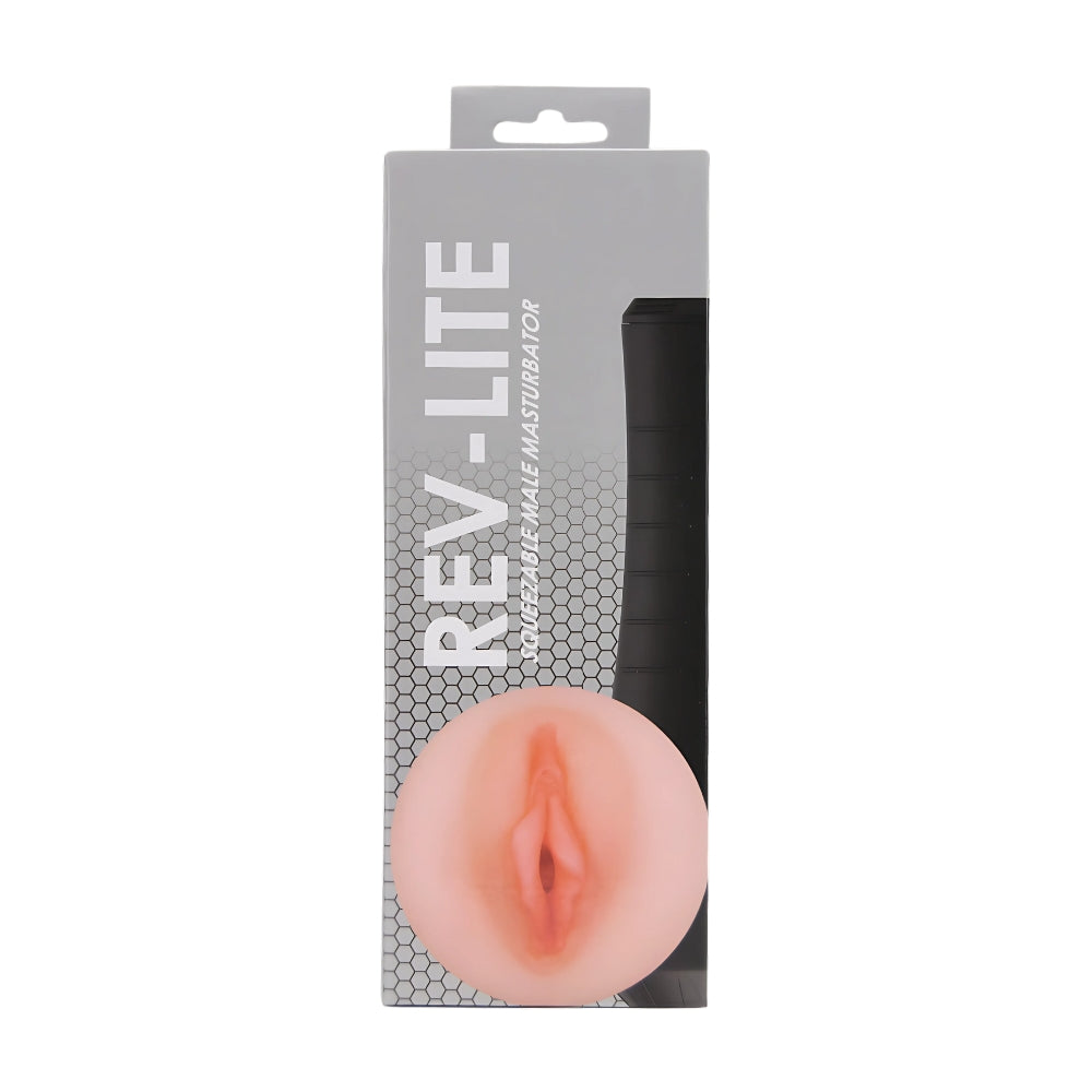 Rev-Lite Squeezable Male Masturbator (7 Inch Insertable Length) – Textured Squeezable Masturbator Strokers - Manual