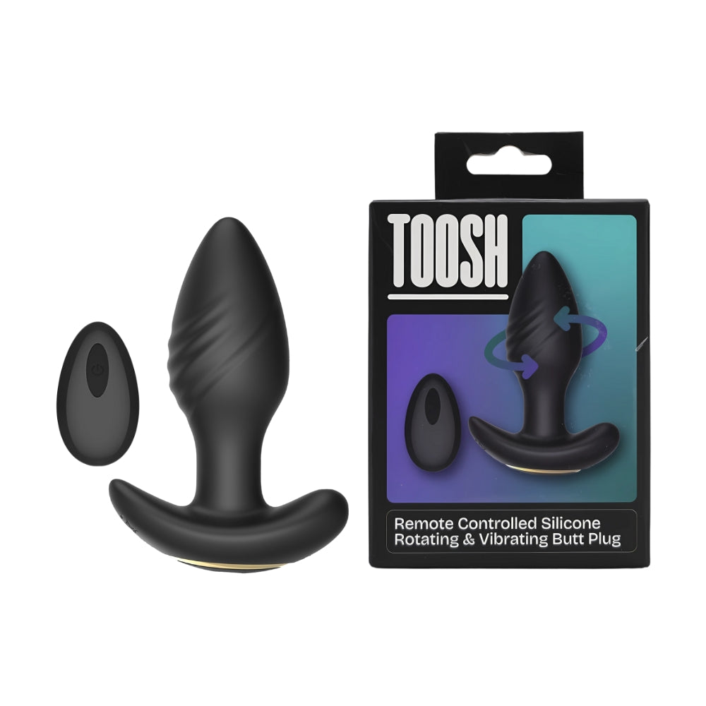 Toosh Remote Controlled Silicone Rotating and Vibrating Butt Plug – USB Rechargeable 4.1 Inch Butt Plug > Anal Range > Vibrating Butt Plugs
