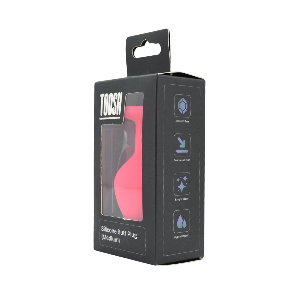 Toosh Pink Silicone Medium Butt Plug – Smooth Silicone Medium Butt Plug > Anal Range > Butt Plugs