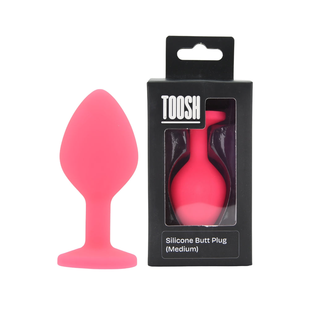 Toosh Pink Silicone Medium Butt Plug – Smooth Silicone Medium Butt Plug > Anal Range > Butt Plugs
