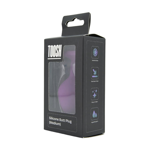Toosh Purple Silicone Butt Plug Medium – Smooth Silicone Butt Plug 3.2 Inch Length 1.35 Inch Width > Anal Range > Butt Plugs