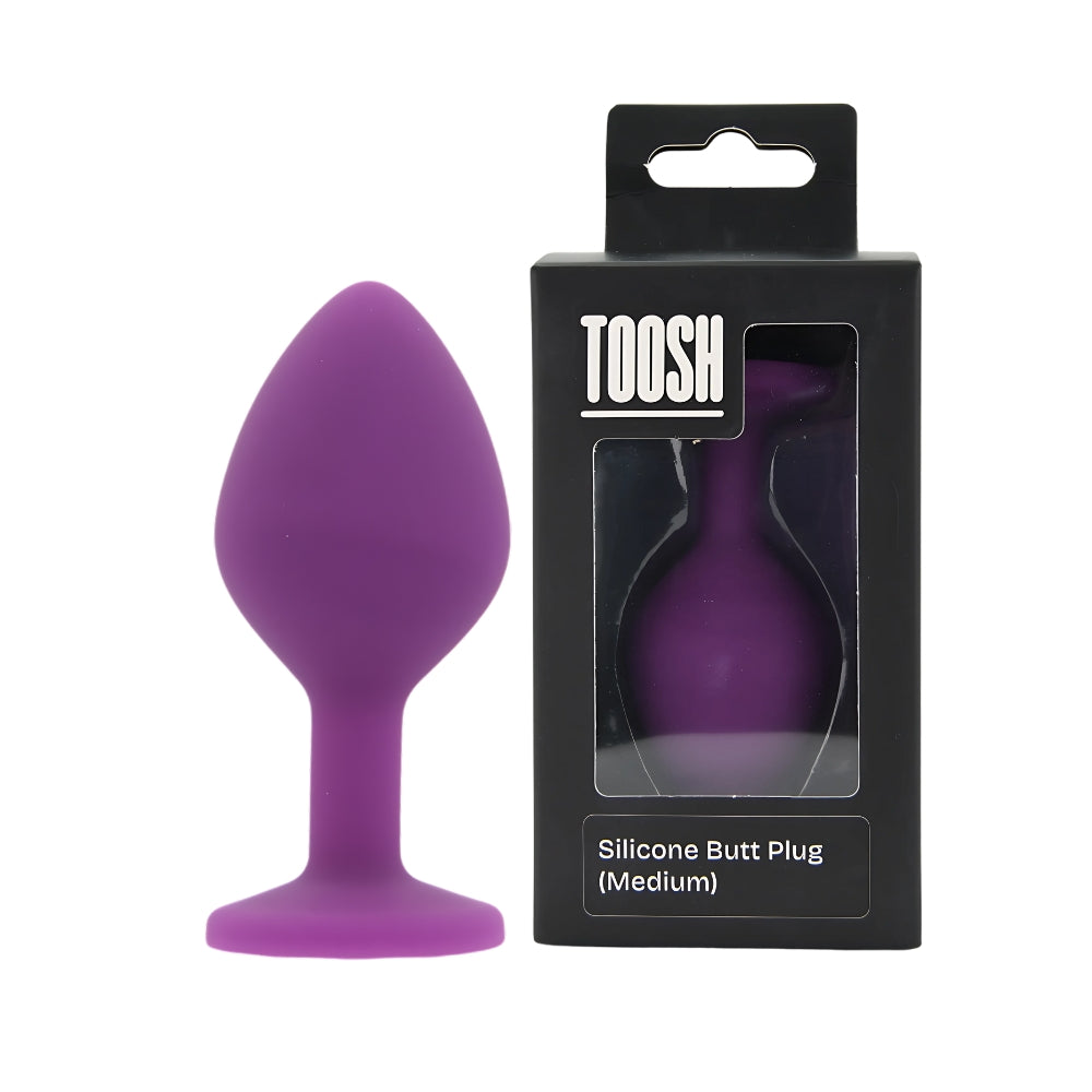 Toosh Purple Silicone Butt Plug Medium – Smooth Silicone Butt Plug 3.2 Inch Length 1.35 Inch Width > Anal Range > Butt Plugs