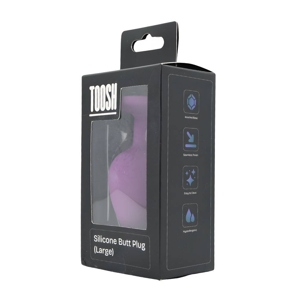 Toosh Purple Silicone Large Butt Plug – Smooth Silicone Large Butt Plug 3.7 Inches Length 1.7 Inches Diameter > Anal Range > Butt Plugs