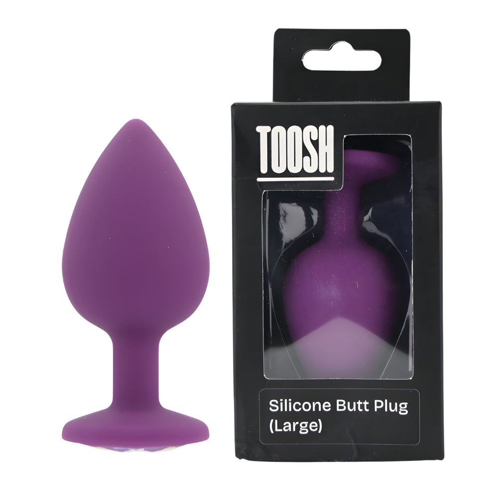 Toosh Purple Silicone Large Butt Plug – Smooth Silicone Large Butt Plug 3.7 Inches Length 1.7 Inches Diameter > Anal Range > Butt Plugs