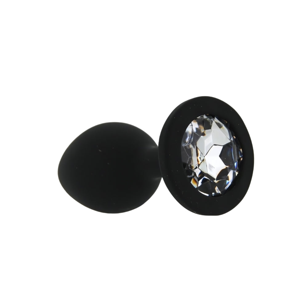 Toosh Black Silicone Small Butt Plug – Soft Silicone Anal Plug with Jewelled Base > Anal Range > Jewel Butt Plugs