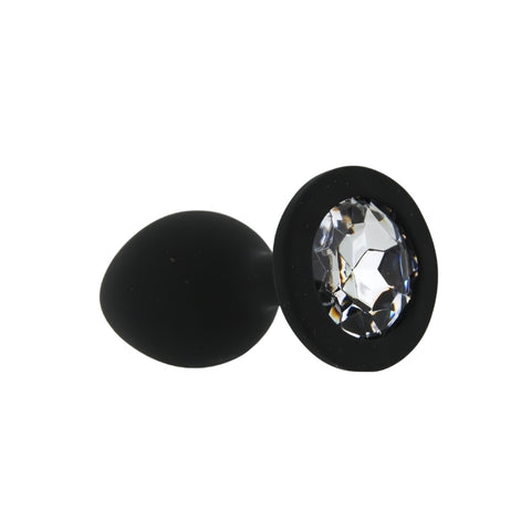 Toosh Black Silicone Small Butt Plug – Soft Silicone Anal Plug with Jewelled Base > Anal Range > Jewel Butt Plugs