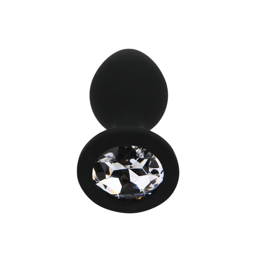 Toosh Black Silicone Small Butt Plug – Soft Silicone Anal Plug with Jewelled Base > Anal Range > Jewel Butt Plugs