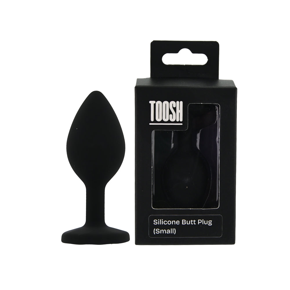 Toosh Black Silicone Small Butt Plug – Soft Silicone Anal Plug with Jewelled Base > Anal Range > Jewel Butt Plugs