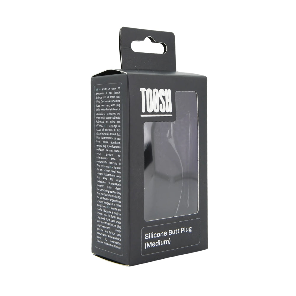 Toosh Black Silicone Medium – Smooth Silicone Butt Plug 3.2 Inch Length 1.35 Inch Width > Anal Range > Butt Plugs