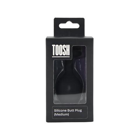 Toosh Black Silicone Medium – Smooth Silicone Butt Plug 3.2 Inch Length 1.35 Inch Width > Anal Range > Butt Plugs